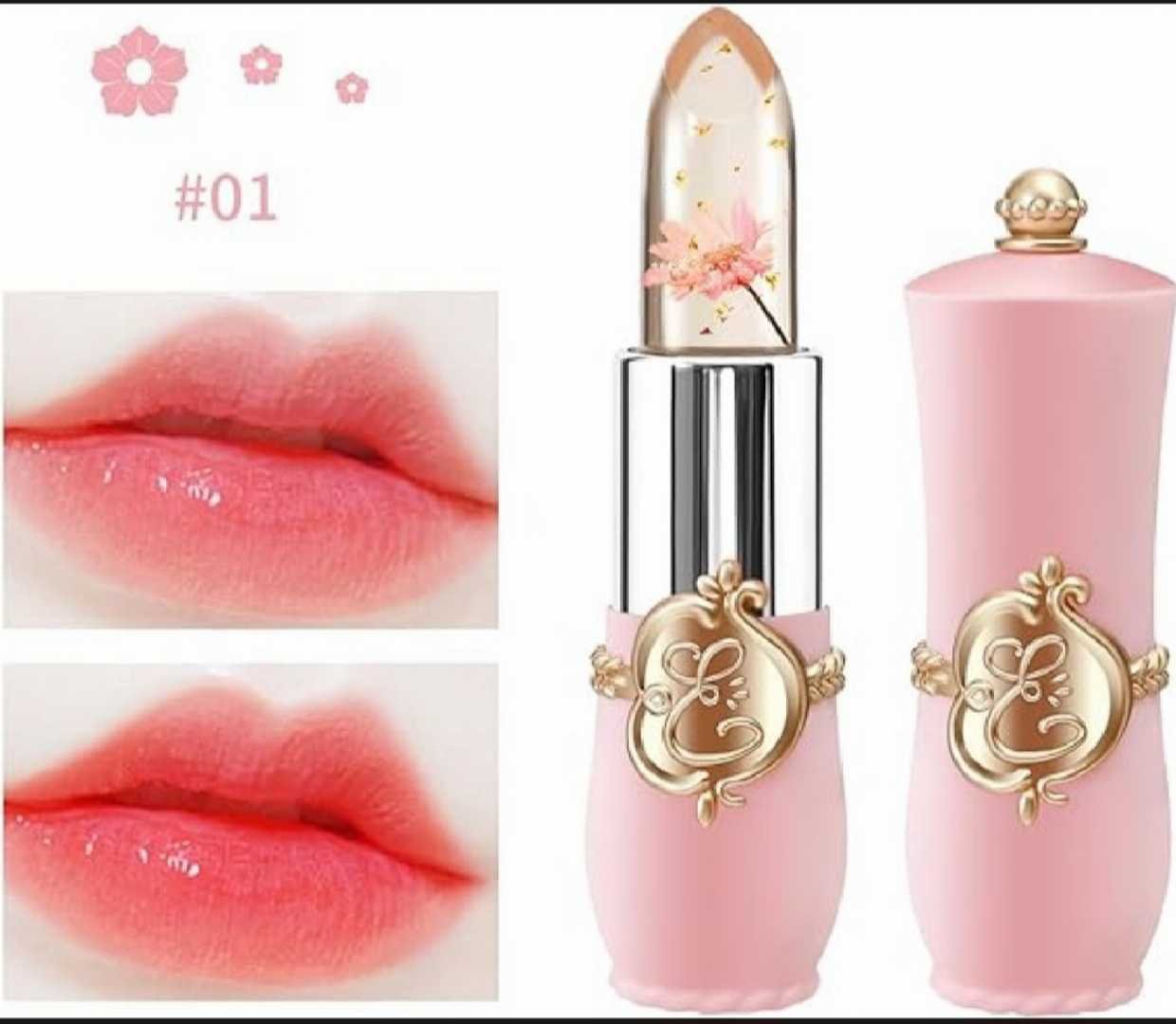 Crystal jelly lip balm lipstick flower
