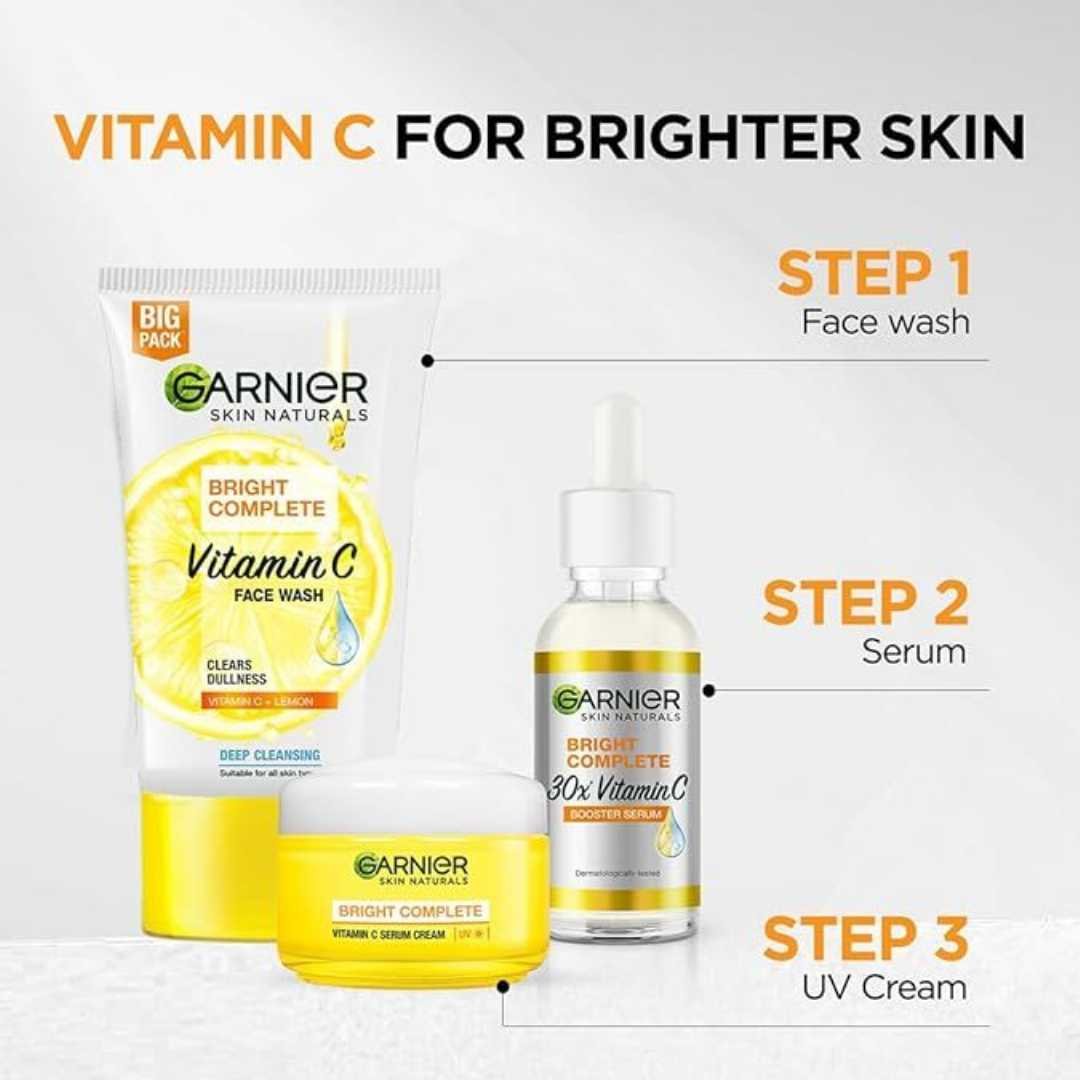 Garnier Bright Complete Vitamin C combo (Big Size)