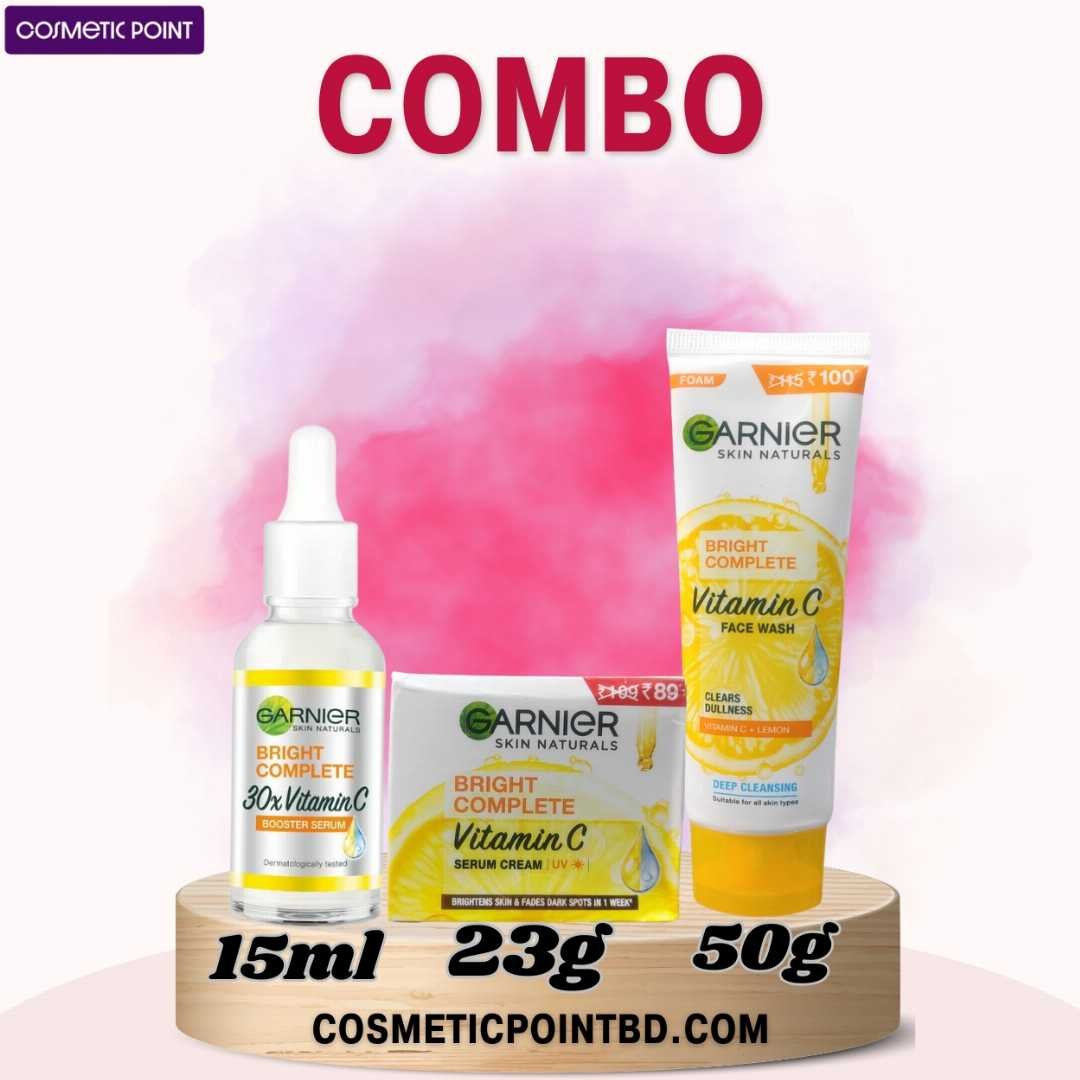 Garnier Bright Complete Vitamin C combo 3pcs