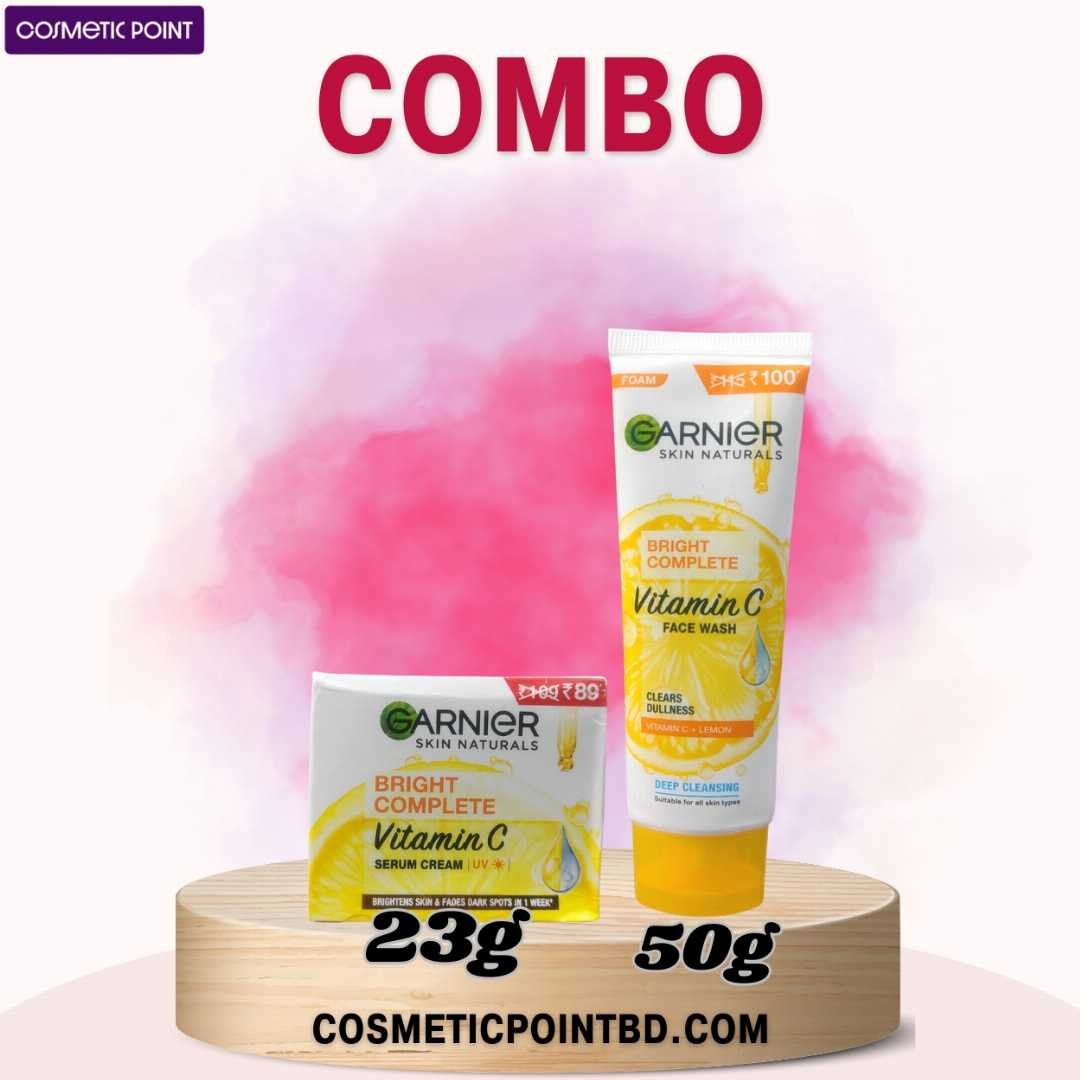 Garnier Bright Complete Vitamin C combo (Small Size)2pcs